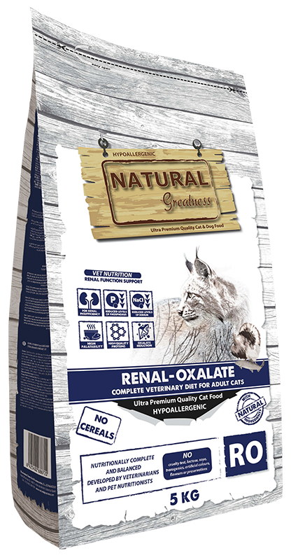 Natural Greatness Renal - Oxalate, suha veterinarska dieta za mačke — uradni packshot
